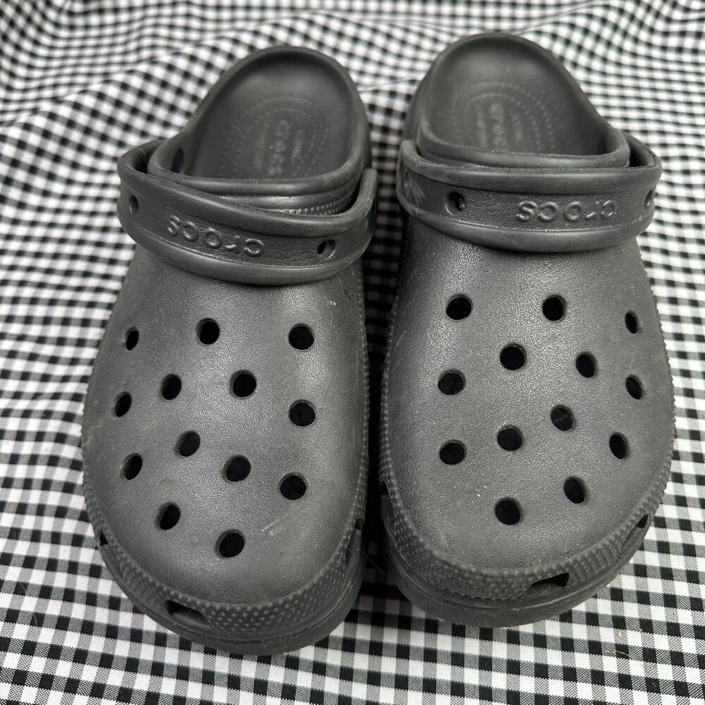 Crocs Black Plain Platform Clog Mule Outdoor Wash… - image 2